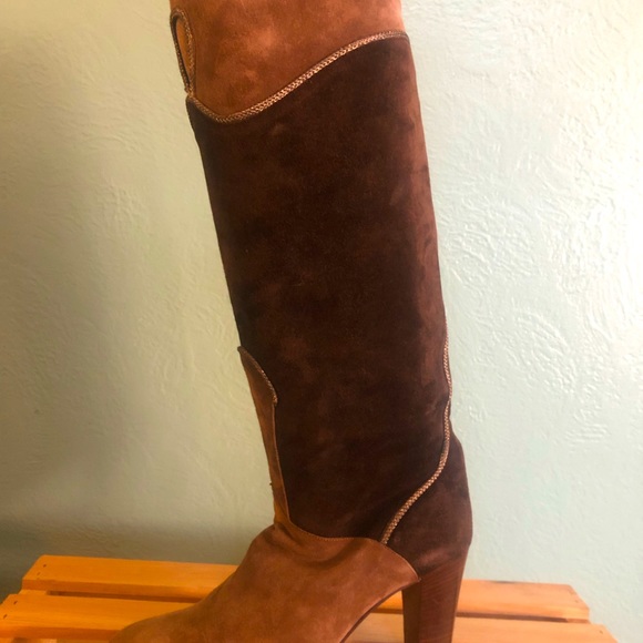 SOLD - Authentic Vintage YSL Yves Saint Laurent Suede Riding Boots - Picture 4 of 10